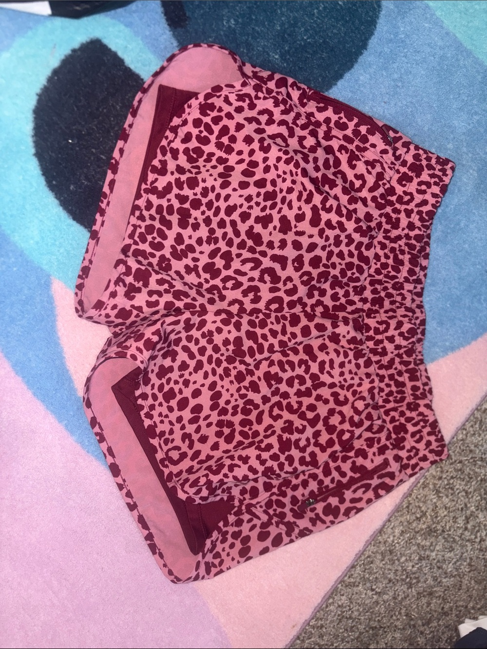 Avia Maroon Leopard-Print Athletic Shorts